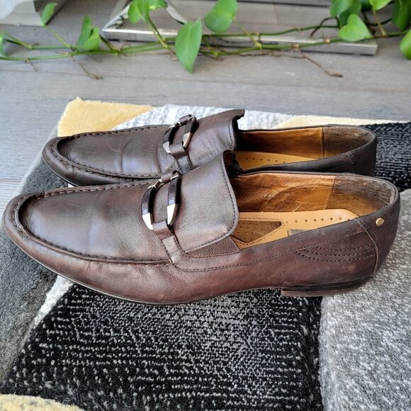 Brand Q Handmade Luxury Italian Brown Leather Almond Toe Moccasins